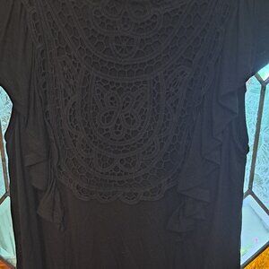 black mixed media top